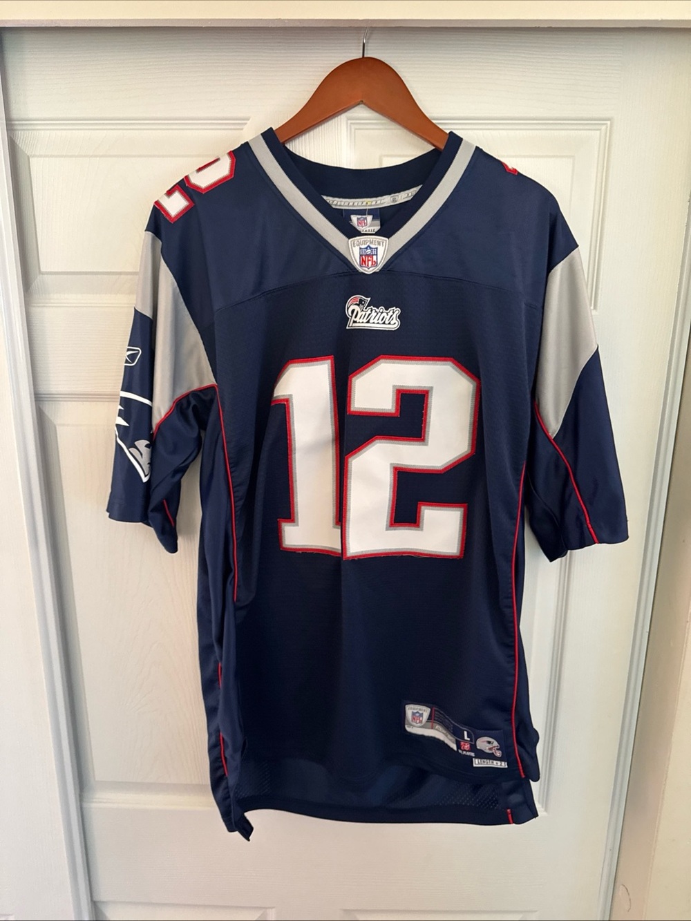 NFL Navy, White & Red Football Jersey #12 - Patriots